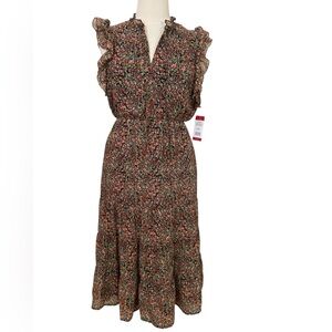 BB Dakota Multicolor sleeveless ditsy floral chiffon maxi dress cottagecore